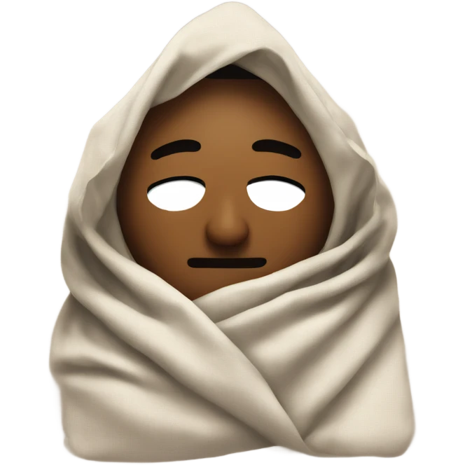 Man inside a blanket sipping coffee eyes closed emoji