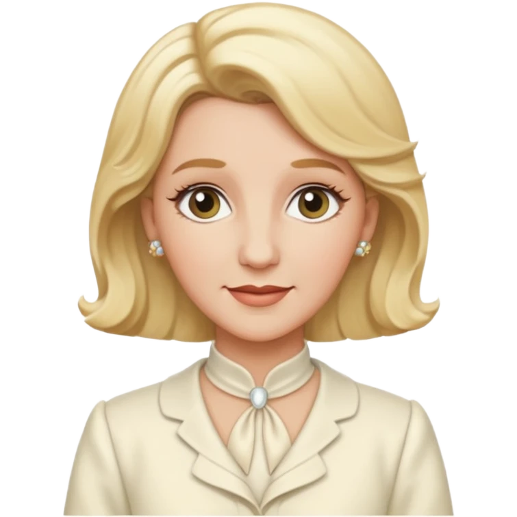 Patty Andrews from The Andrews Sisters with blonde hair, ivory outfit emoji