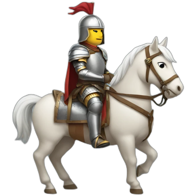 hero on horseback in armor emoji