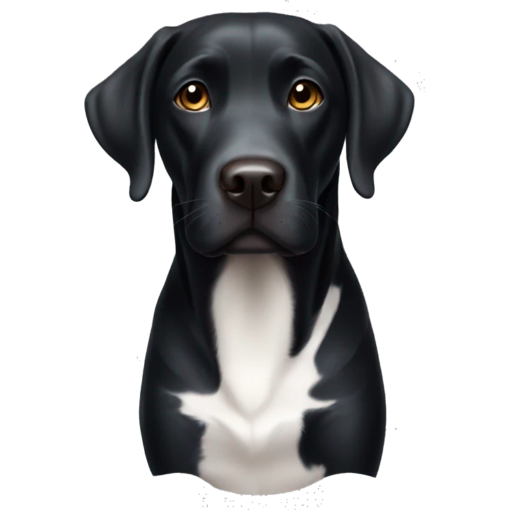 Black Labrador with white neck emoji
