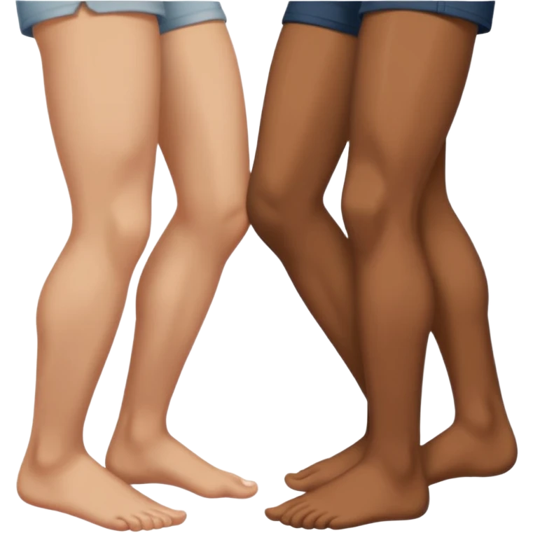 two full-length people with their feet getting to know each other emoji