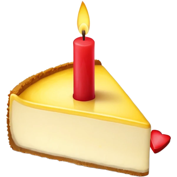 triangle lemon cheesecake on plate and red birthday candle emoji