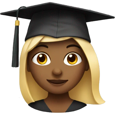 Girl with her graduation hat and cap emoji