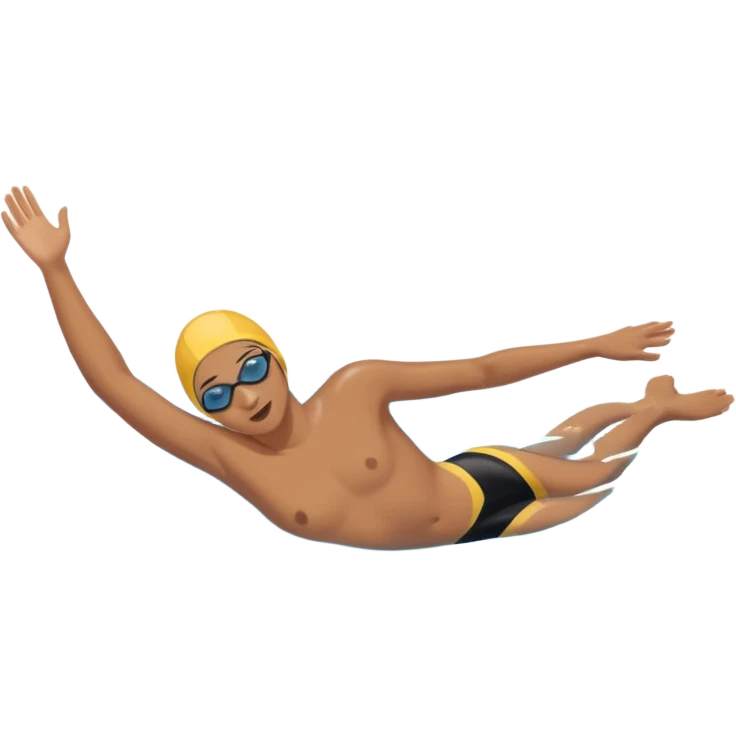 person swimming laps in pool zoomed out showing lap swiming back stroke, no more zoomed out full body but par under water emoji
