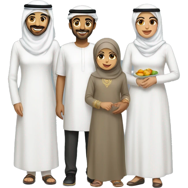 kuwaiti family with dishdasha emoji
