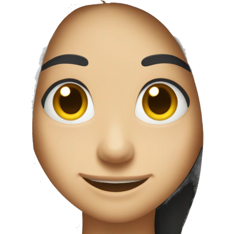 Smily face with long black hair emoji