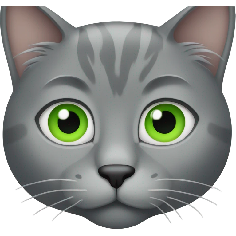 Grey cat with green eyes  emoji