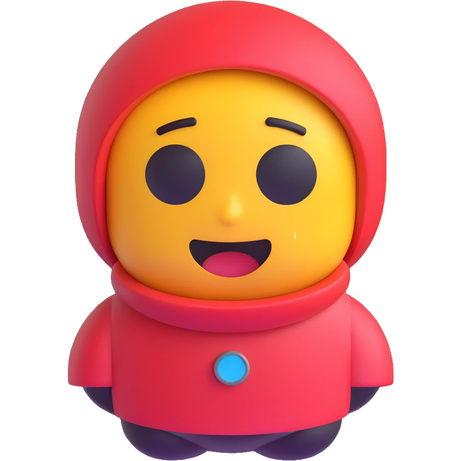 Among Us crewmate character, 3D emoji style, no text emoji