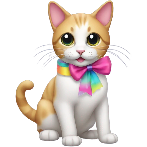 A cat wearing a bow emoji