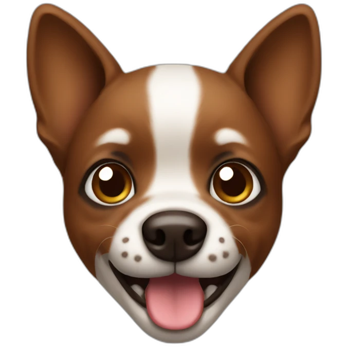 crazy small dog face  brown emoji