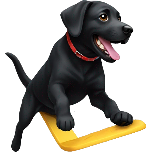 black lab doing a flip emoji