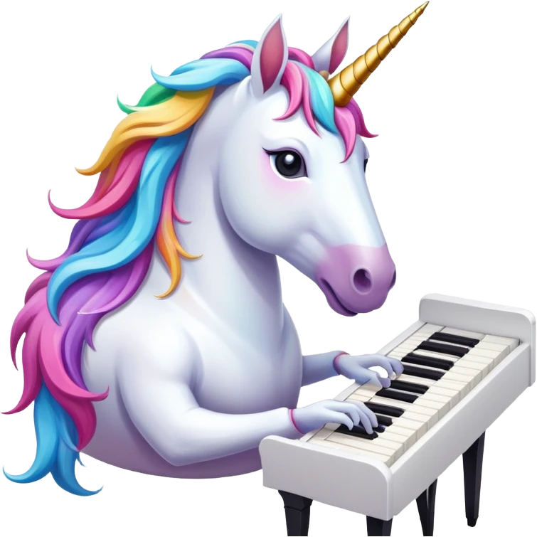 Unicorn playing piano emoji