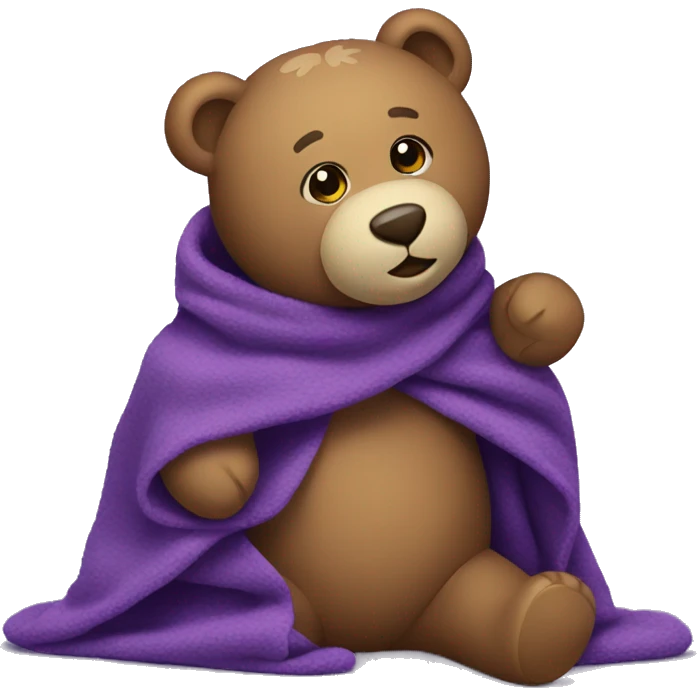 teddy bear with purple blanket emoji