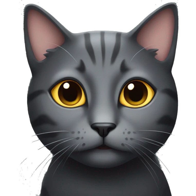 Dark grey cat in the sun emoji