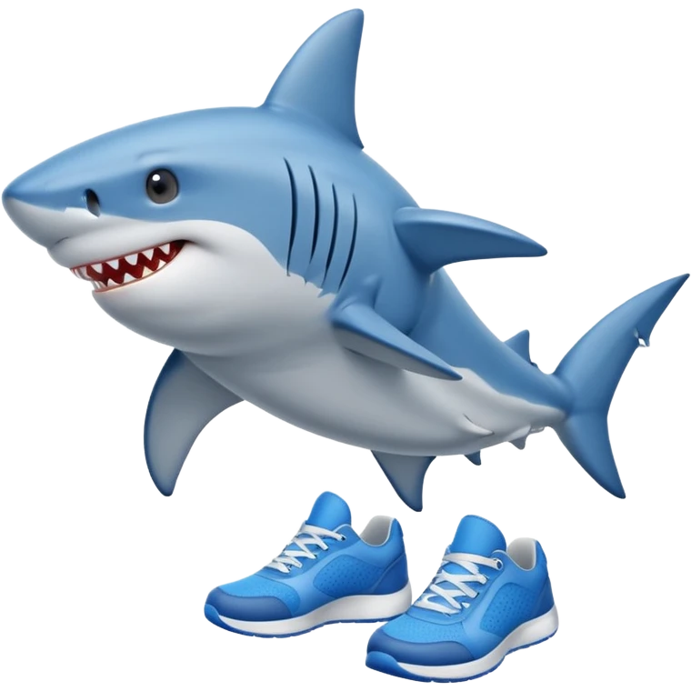 Shark wearing blue sneakers  emoji