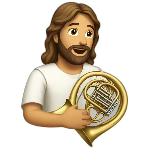 Jesus playing the tuba emoji
