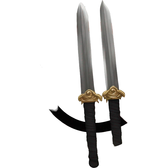 One diagonal black stripe centered between two red stripes. Superimposed on the black stripe is a blunted sword surrounded by a golden wreath of fig leaves. emoji