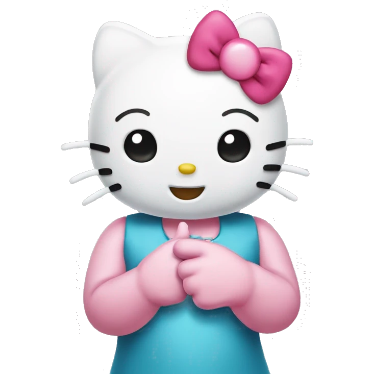Hello kitty holding up her ring finger  emoji