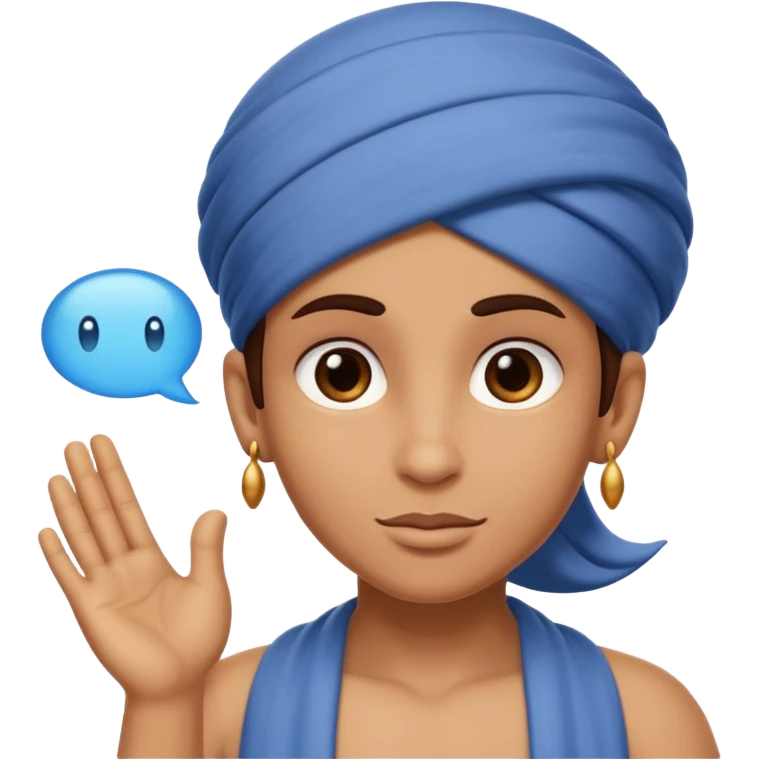 Genie with Speech Bubble saying it is done emoji