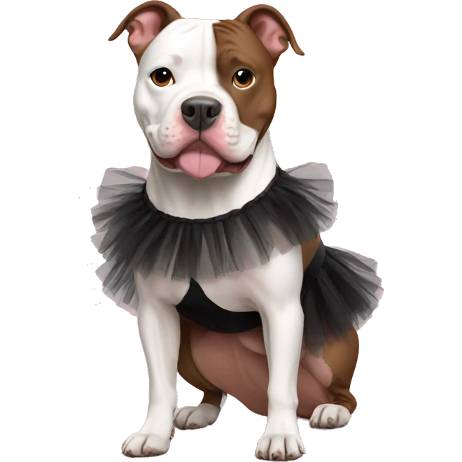 Pitbull wearing a tutu emoji