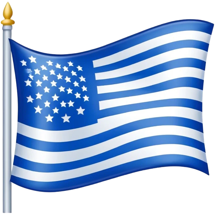 Flag - many white stars center, blue & white stripes around , NO RED Stripes, blue and white  flag modern emoji