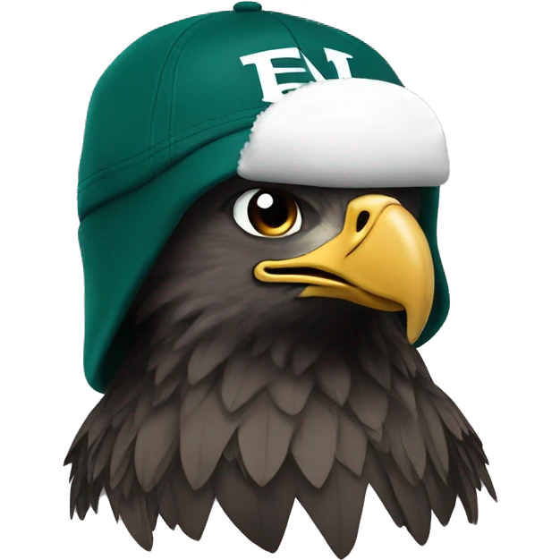 a eagle wearing a philadelphia eagles hat emoji