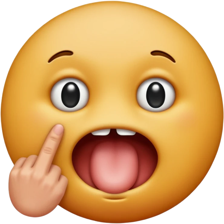 Butt hole of emoji with finger emoji