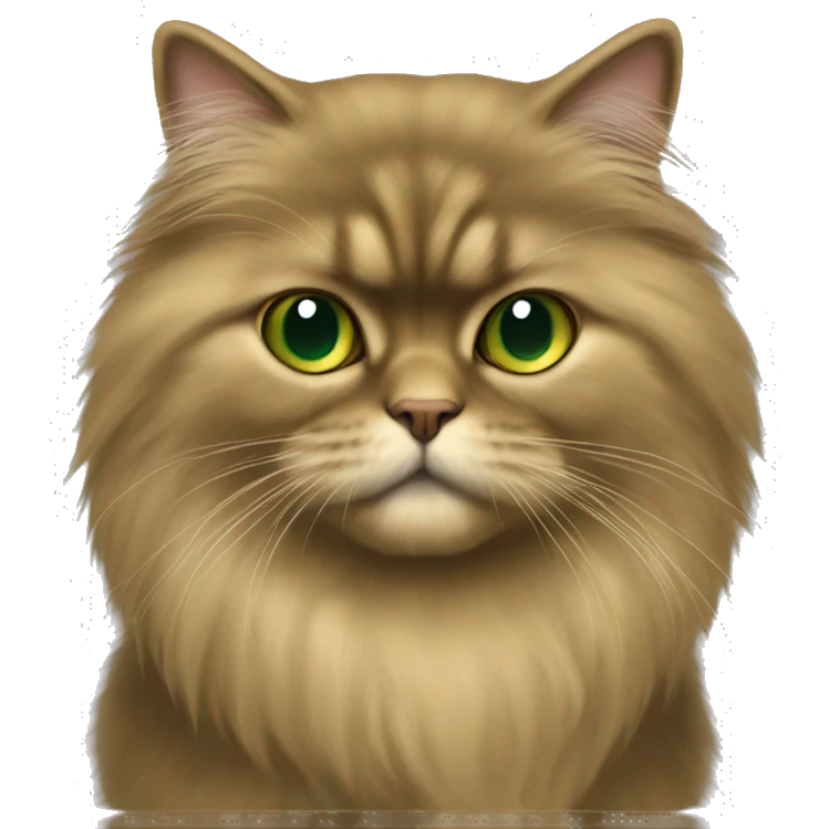 Female dark Gold fur Persian with dark green eyes emoji