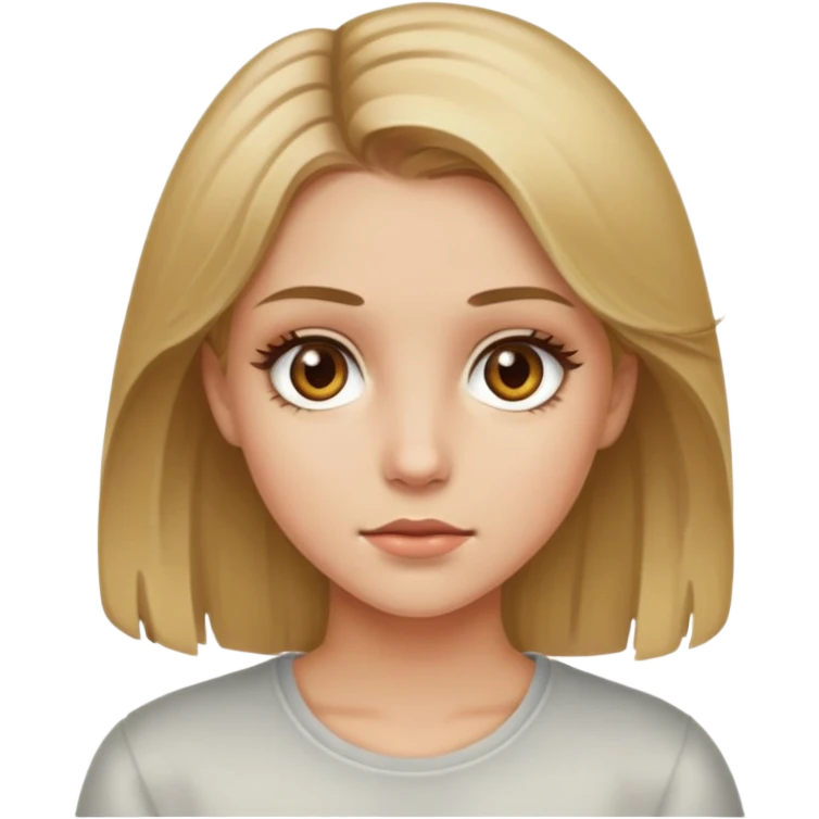 Girl with dirty blonde hair and hazel eyes emoji