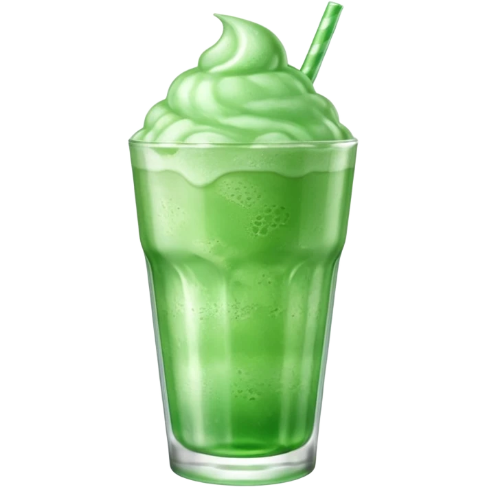ice cream green soda on a glass with ice emoji