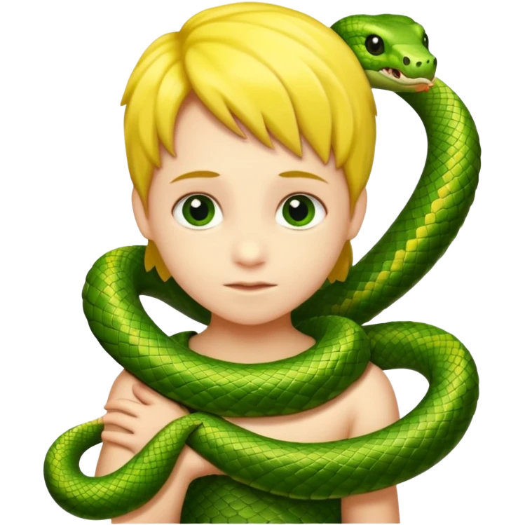 child with snake on shoulders emoji