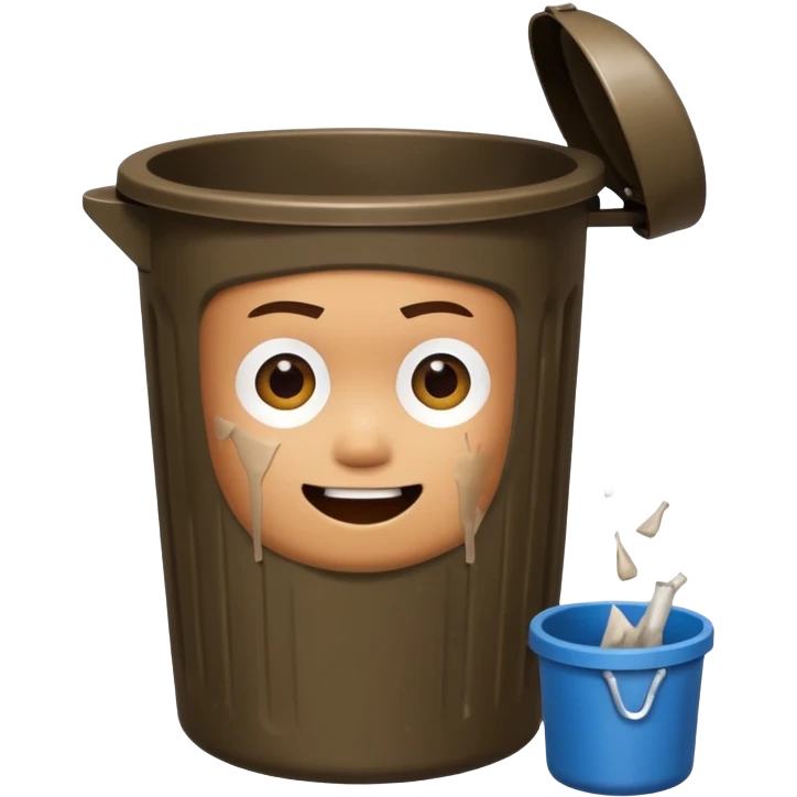 Roblox, avatar and pooping in a garbage can toilet emoji