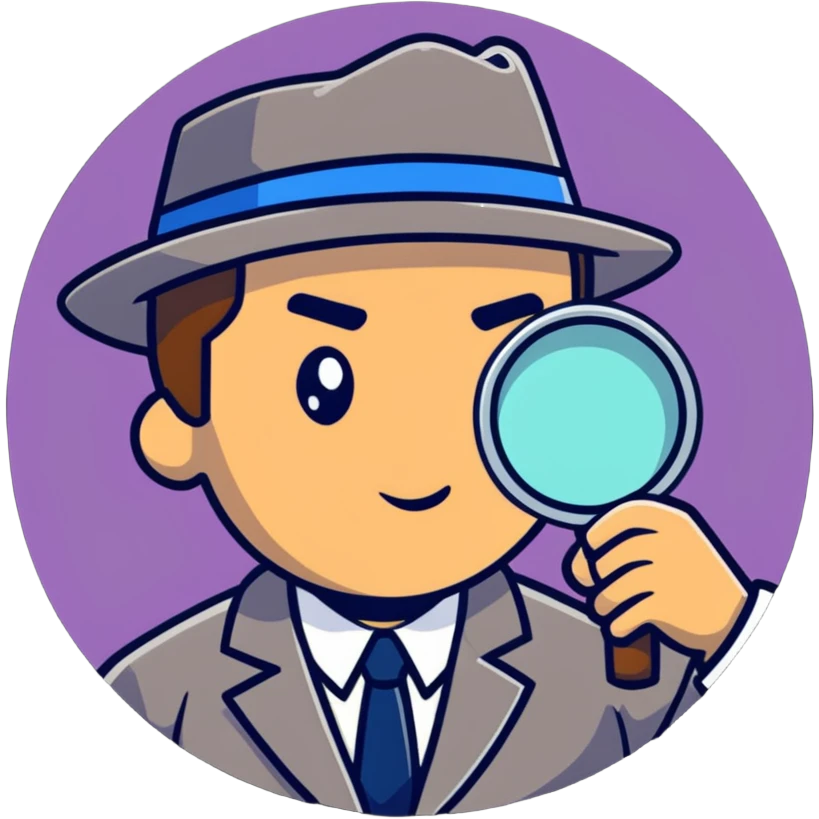 A detective looking through a magnifying glass emoji