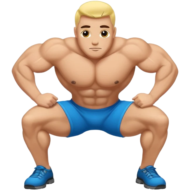 Bodybuilder bold doing pushups emoji