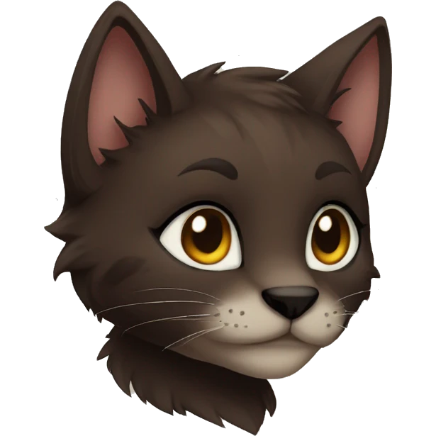 Anthro Shy Cute Cool Edgy Pretty Dark Brown Furry Feline Animal Anthro Sona emoji