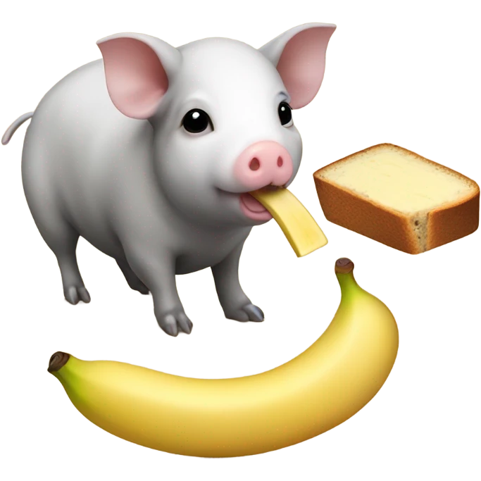 skinny pig eating banana bread emoji