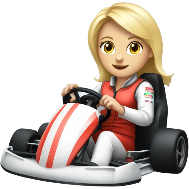 Blonde girl in gokart emoji