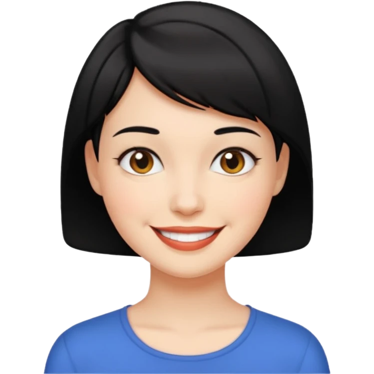 mujer pelo negro corto emoji