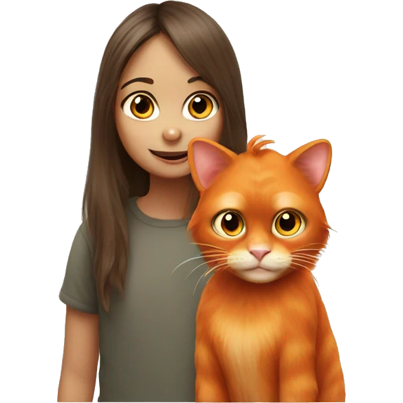 orang cat with girl emoji