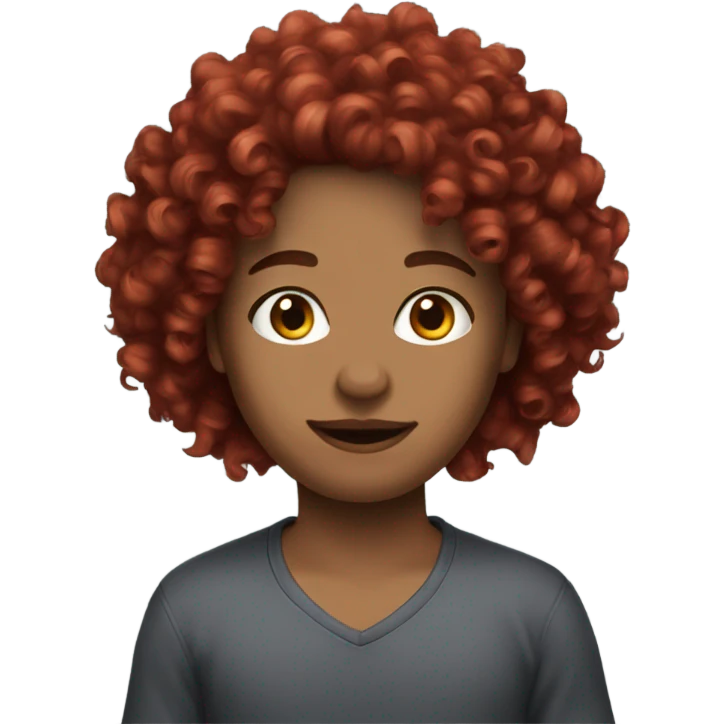 Dark red curly hair emoji