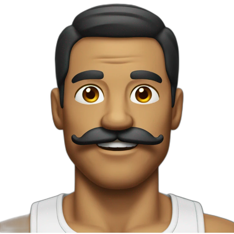 Muscles mustache expressive Cuban man emoji