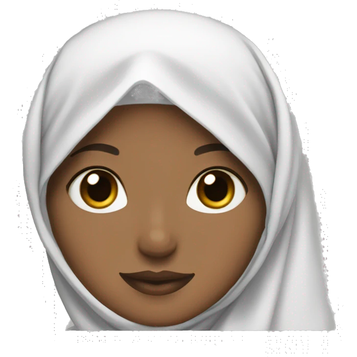 white skinned hijabi with brown hijab and lashes  emoji