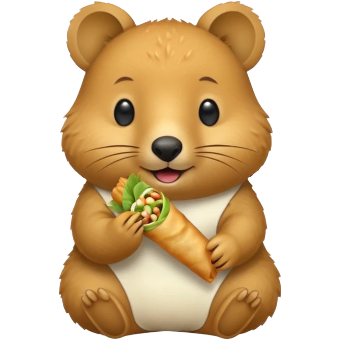 quokka eating spring roll emoji
