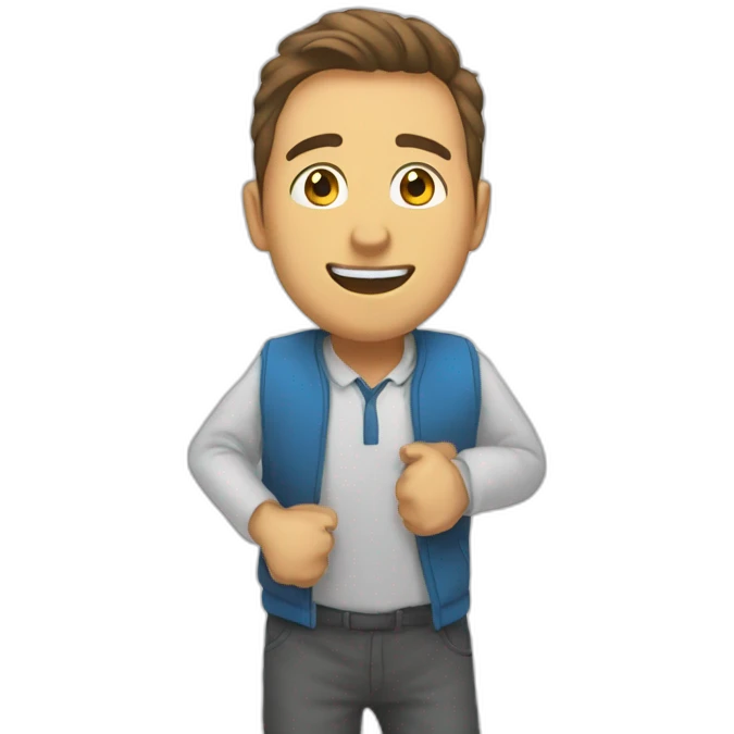 Un homme qui fait une descente de la salle  emoji