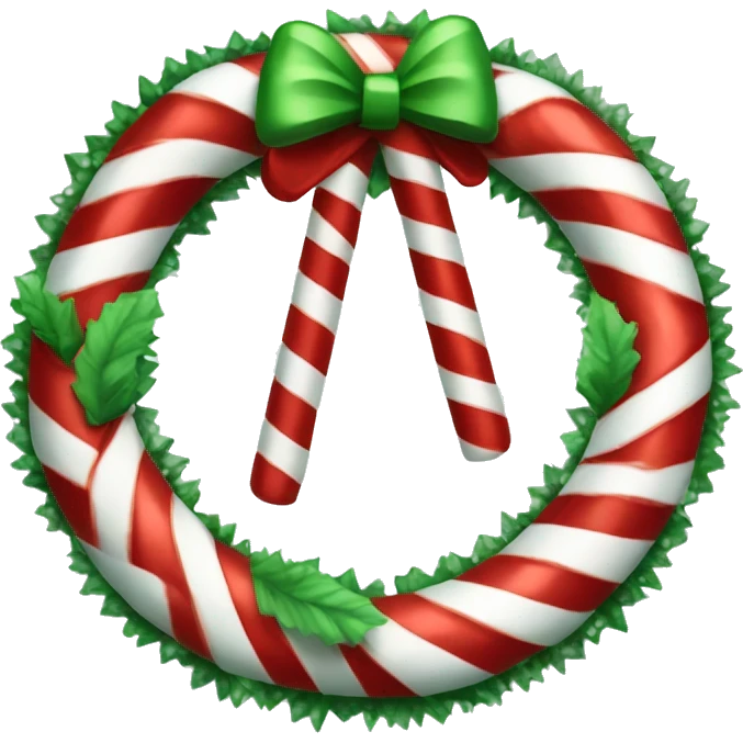 Candy cane wreath emoji