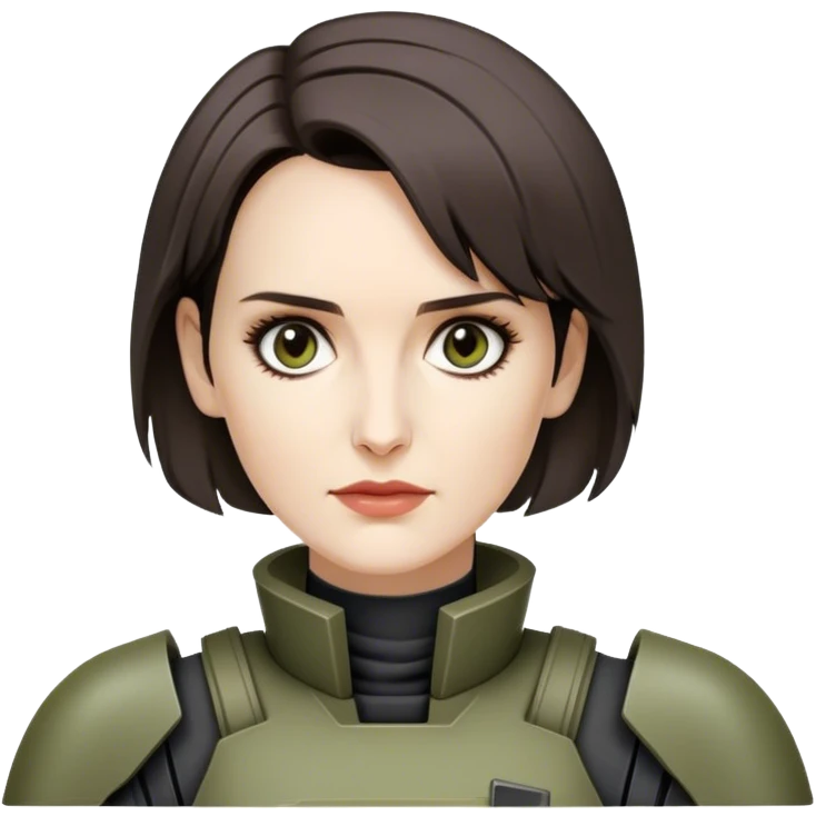 winona ryder as short haired mercenary android emoji