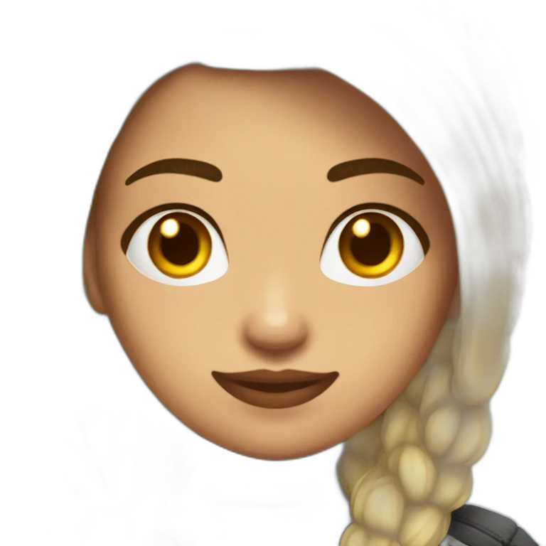 Chica gamer con cabello negro ojos oscuros y piel clara  emoji