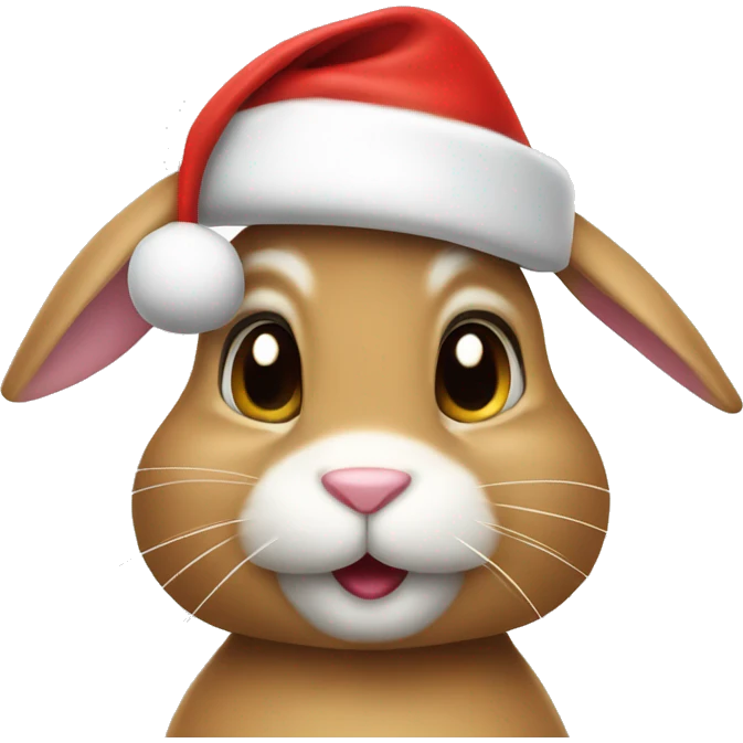 bunny wearing santa hat emoji