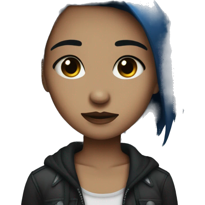 emo girl brown skin dark blue hair  emoji