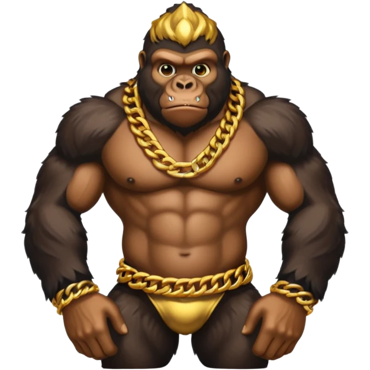 Gorilla con cadenas de oro emoji